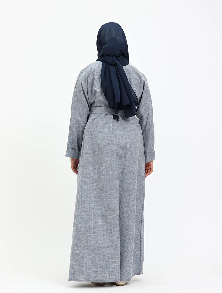 Denim Linen Girls Abaya